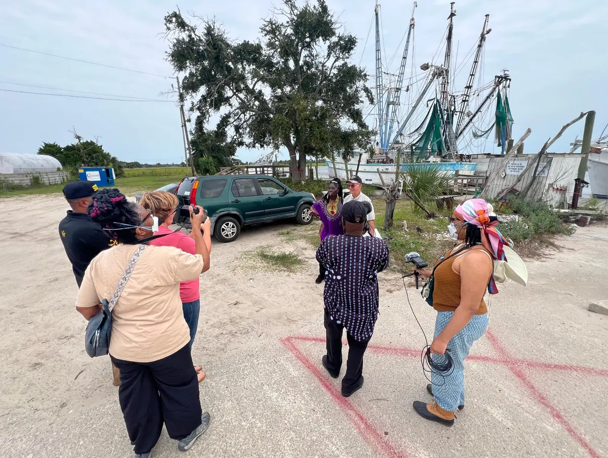 The FloodVision FloodRover stopped along the Gullah/Geechee Cultural Heritage Corridor during Climate Central’s 2024 Edge of America Tour.